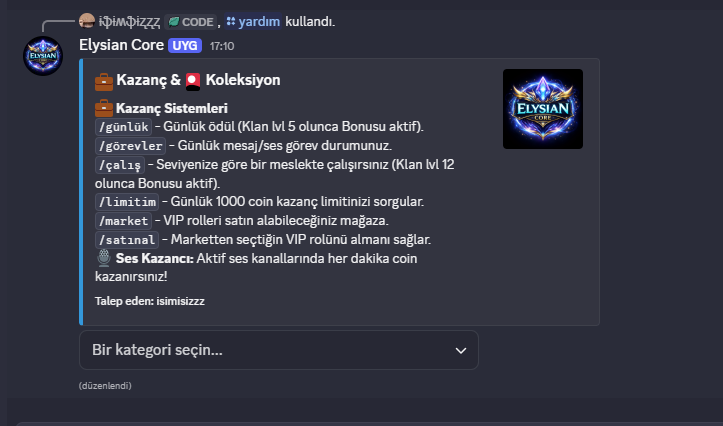 Yardım Menüsü